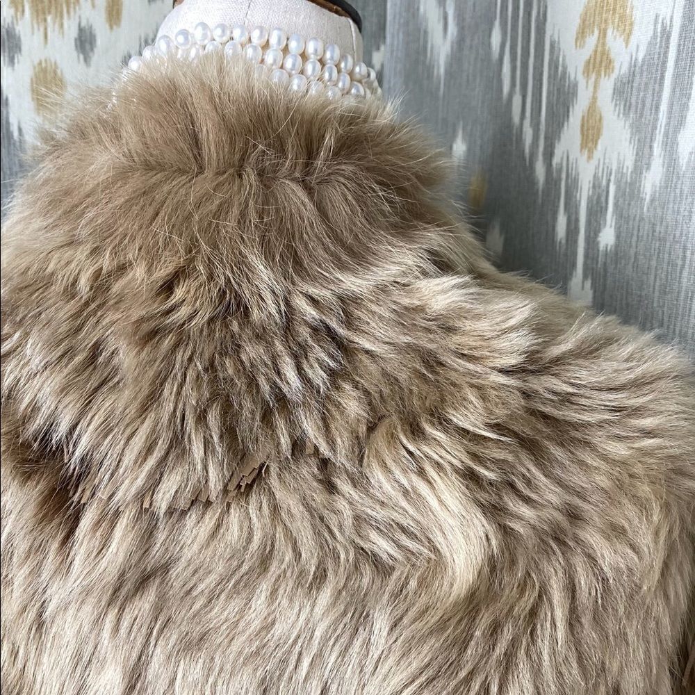 Ralph Lauren ‘15 Collection Tan Italian Lamb Shearling & Suede Fringe Jacket - Picture 13 of 16